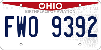 OH license plate FWO9392