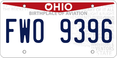 OH license plate FWO9396