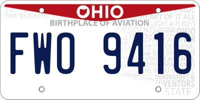OH license plate FWO9416