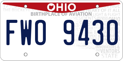 OH license plate FWO9430