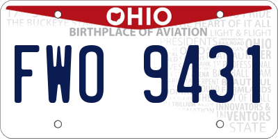 OH license plate FWO9431