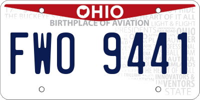 OH license plate FWO9441