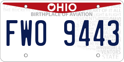 OH license plate FWO9443