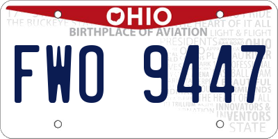 OH license plate FWO9447