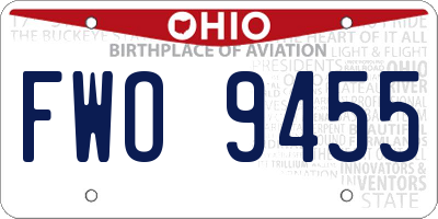 OH license plate FWO9455