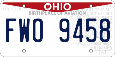 OH license plate FWO9458