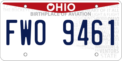 OH license plate FWO9461