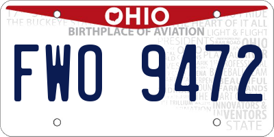 OH license plate FWO9472