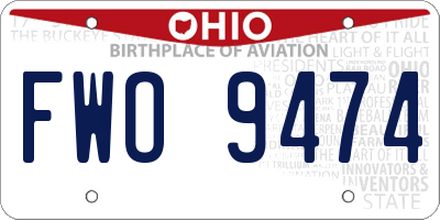 OH license plate FWO9474