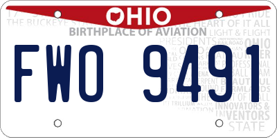 OH license plate FWO9491