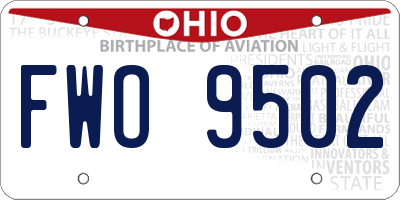 OH license plate FWO9502