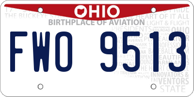 OH license plate FWO9513
