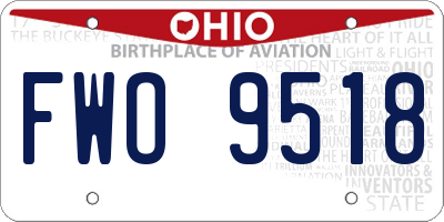 OH license plate FWO9518