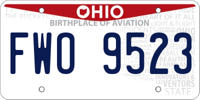 OH license plate FWO9523