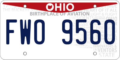 OH license plate FWO9560