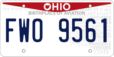 OH license plate FWO9561