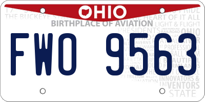 OH license plate FWO9563