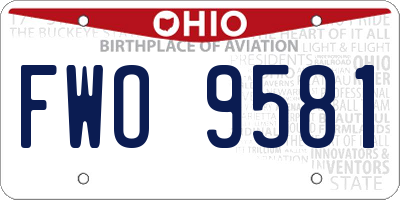 OH license plate FWO9581