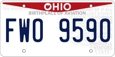 OH license plate FWO9590