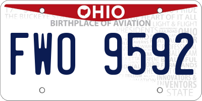 OH license plate FWO9592