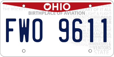 OH license plate FWO9611