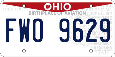 OH license plate FWO9629