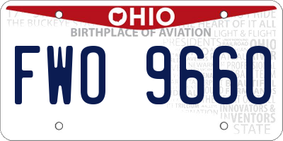 OH license plate FWO9660