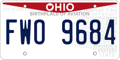 OH license plate FWO9684