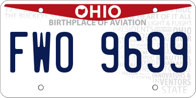 OH license plate FWO9699