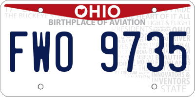 OH license plate FWO9735