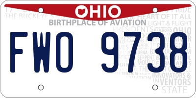 OH license plate FWO9738