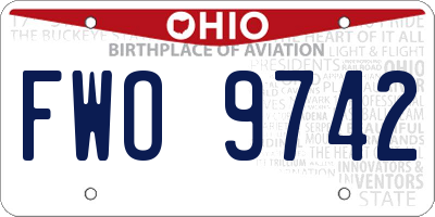 OH license plate FWO9742