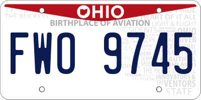 OH license plate FWO9745