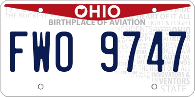 OH license plate FWO9747
