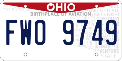 OH license plate FWO9749