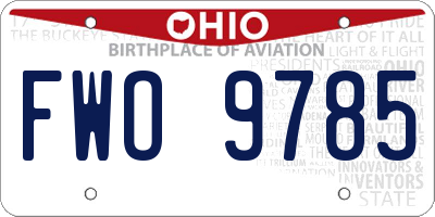 OH license plate FWO9785
