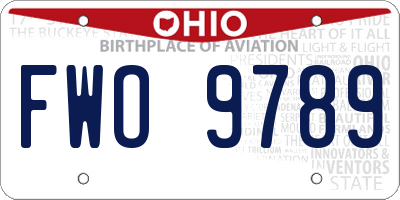 OH license plate FWO9789