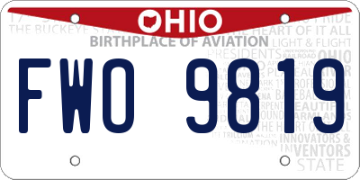 OH license plate FWO9819