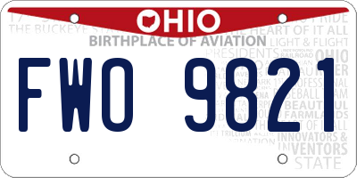 OH license plate FWO9821