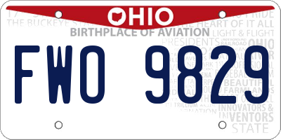 OH license plate FWO9829