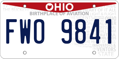 OH license plate FWO9841