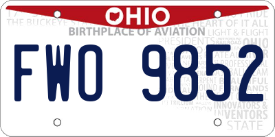 OH license plate FWO9852