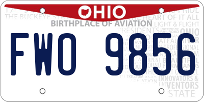 OH license plate FWO9856