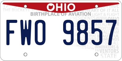 OH license plate FWO9857