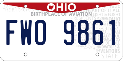 OH license plate FWO9861