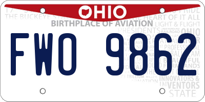 OH license plate FWO9862