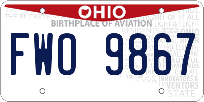 OH license plate FWO9867