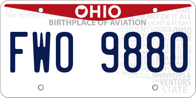 OH license plate FWO9880
