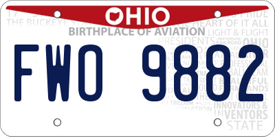 OH license plate FWO9882