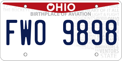 OH license plate FWO9898